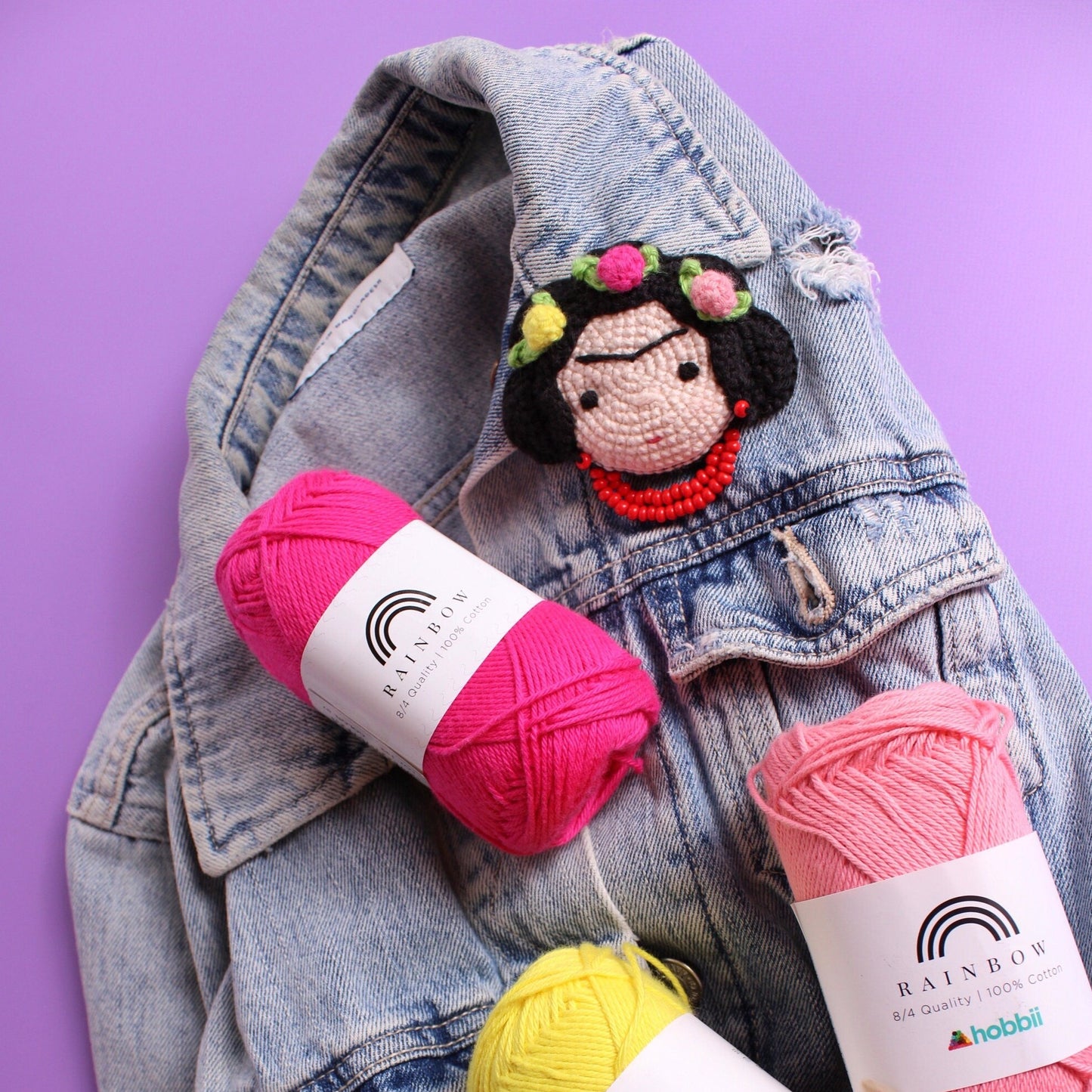 QUICK EASY Frida Kahlo Crochet Brooch DIGITAL Pattern