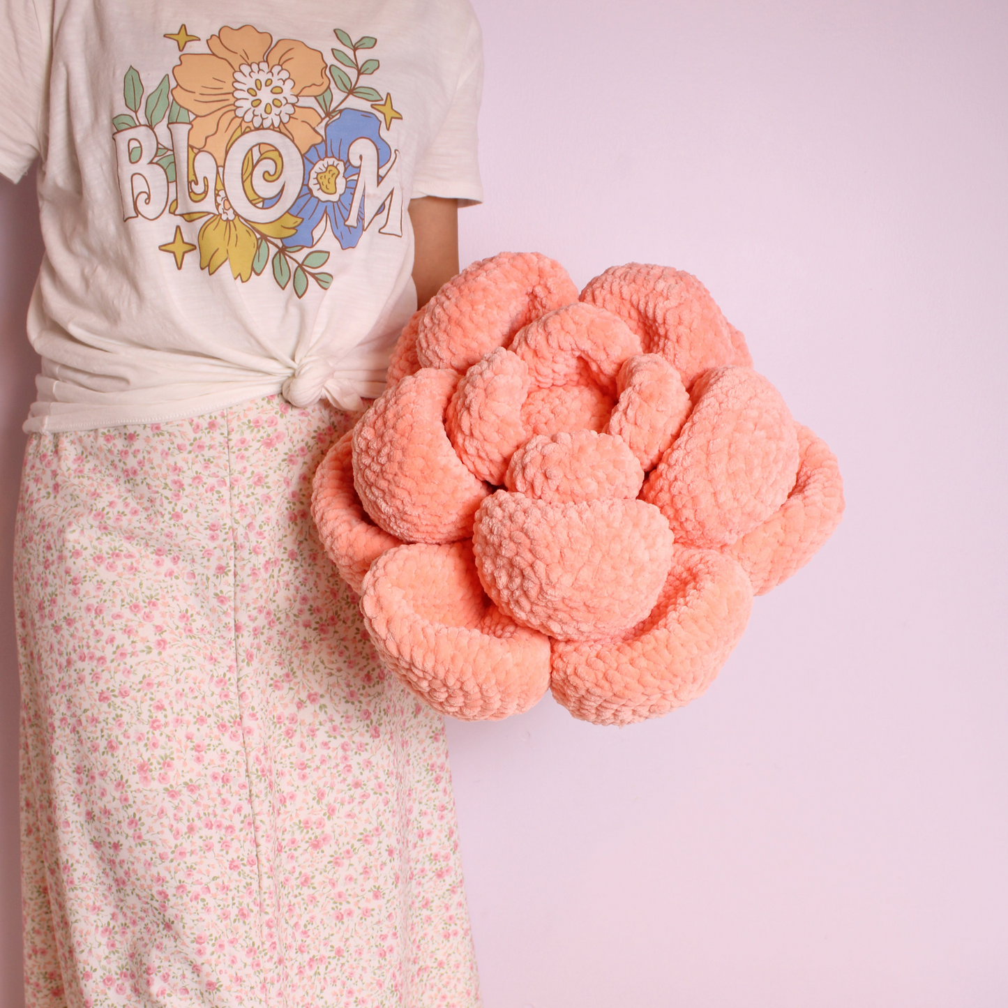 Beginner Crochet, Large Layered Flower Pillow DIGITAL Amigurumi Decor Pattern, Bedroom Display