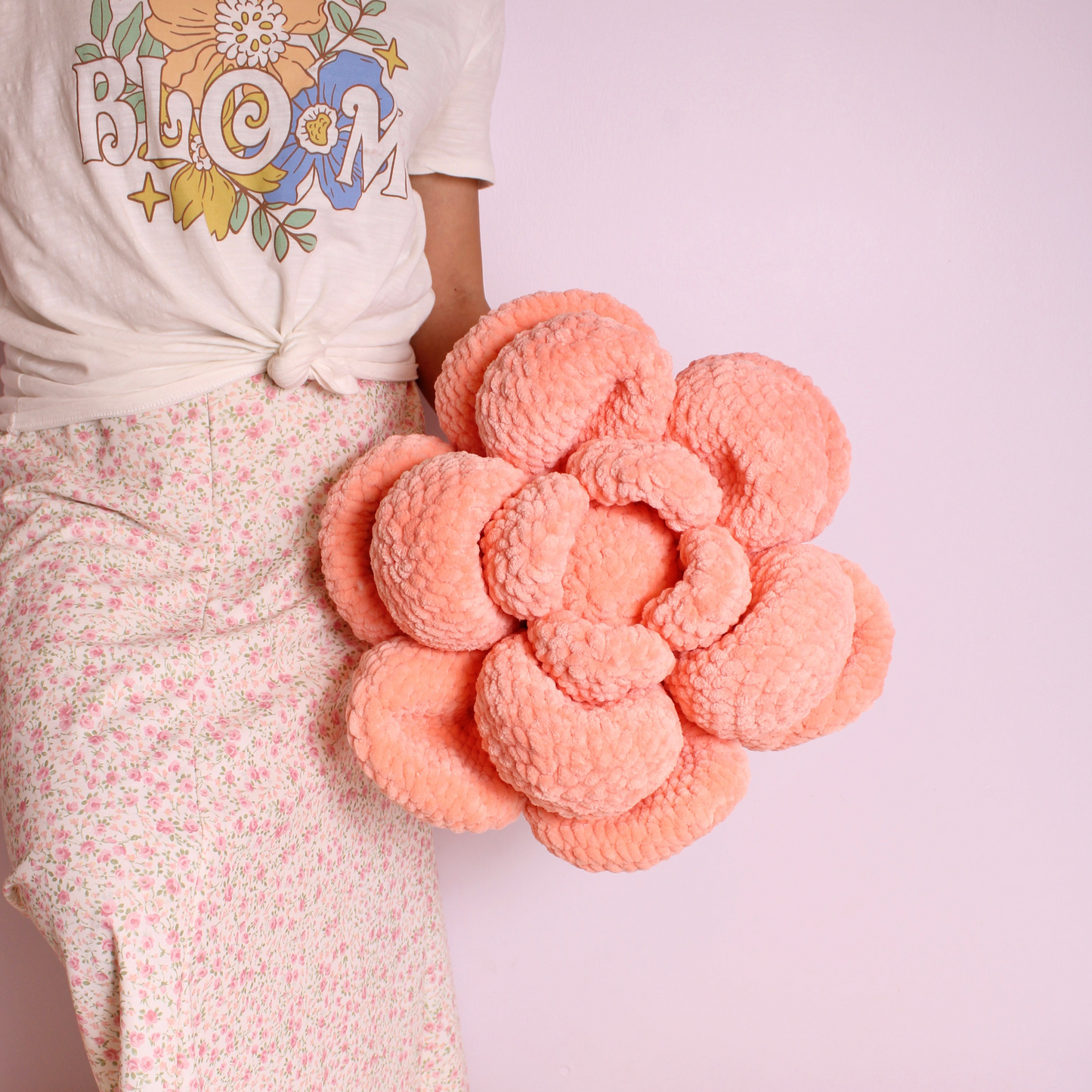 Beginner Crochet, Large Layered Flower Pillow DIGITAL Amigurumi Decor Pattern, Bedroom Display