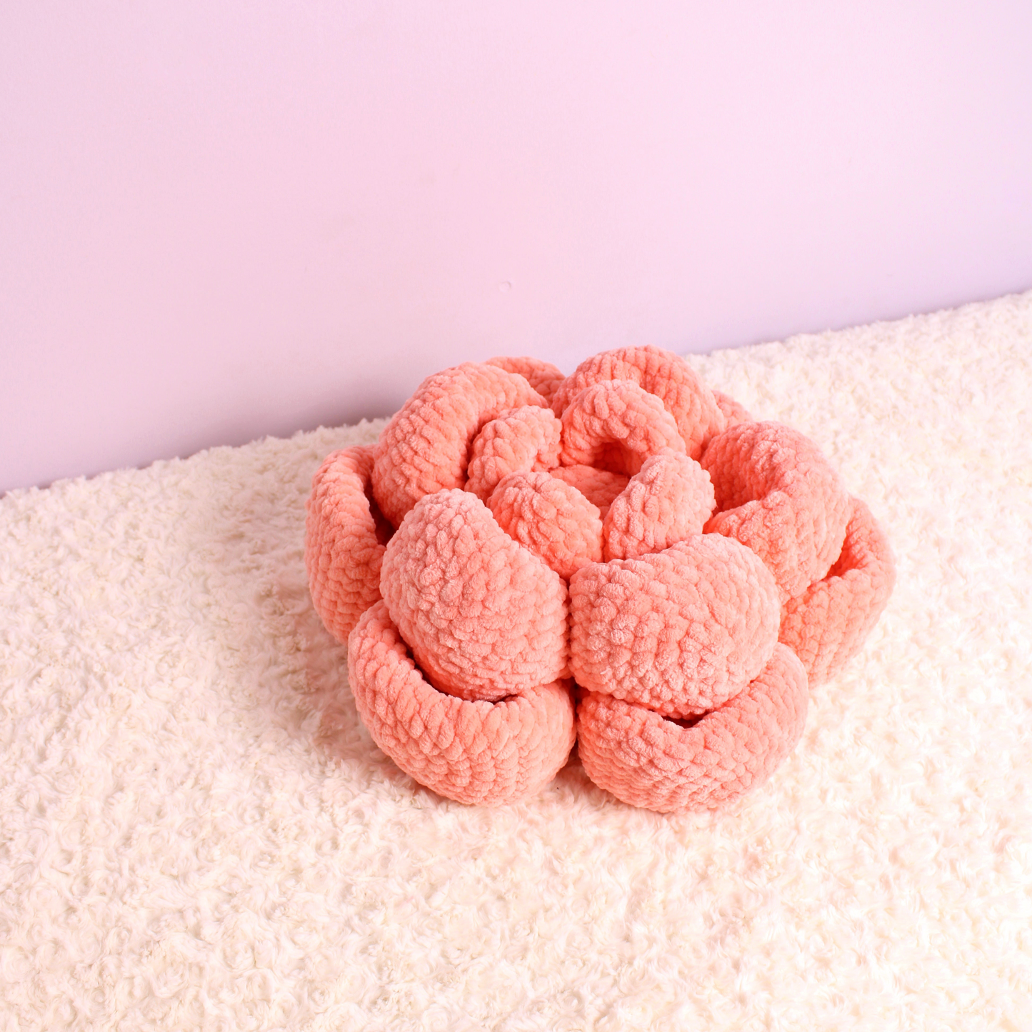 Beginner Crochet, Large Layered Flower Pillow DIGITAL Amigurumi Decor Pattern, Bedroom Display