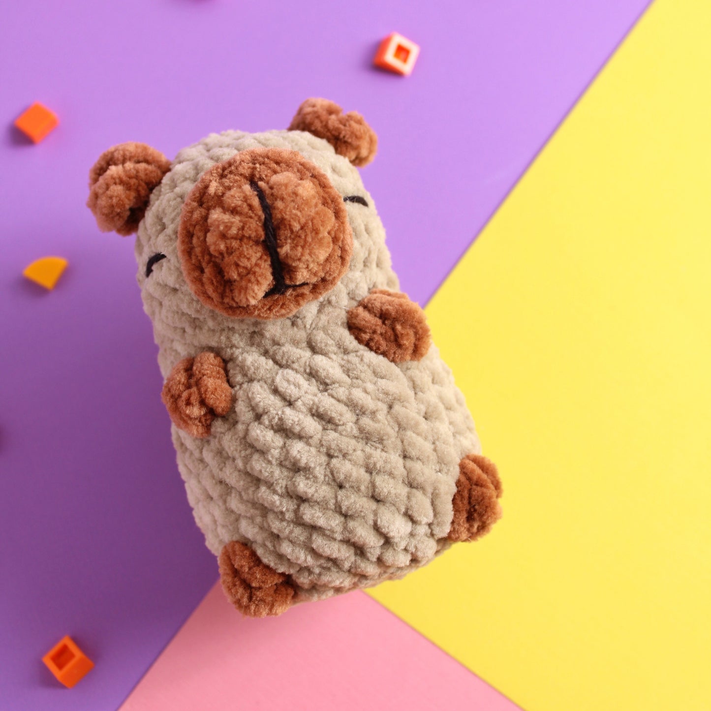 Quick Low Sew Crochet Customizable Capybara PDF Pattern, 5 in 1 Low Sew Amigurumi Pattern