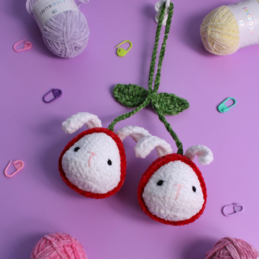 cute crochet bunnies to hang in your car or your door