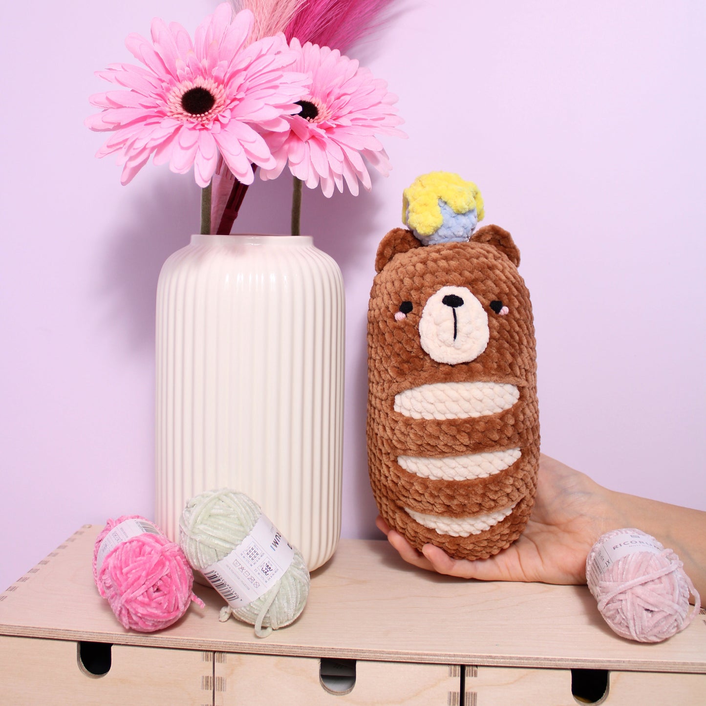 Bear Baguette No Sew Yarn Bun Amigurumi Crochet PDF Pattern
