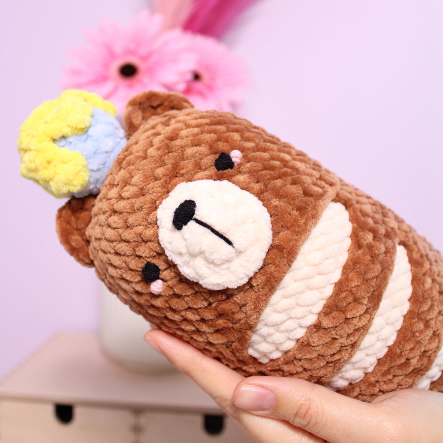 Capybara & Bear Baguette No Sew Yarn Bun Amigurumi Crochet PDF Pattern