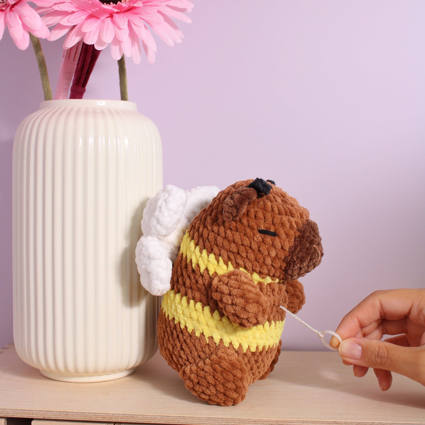 Capybara Bee Amigurumi Pull String Moveable Wings Crochet PDF Pattern