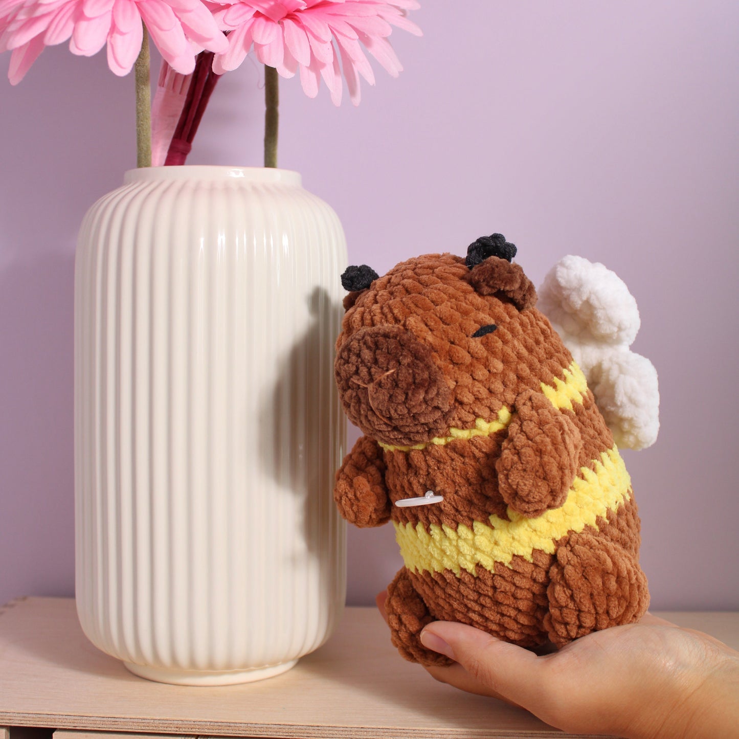 Capybara Bee Amigurumi Pull String Moveable Wings Crochet PDF Pattern