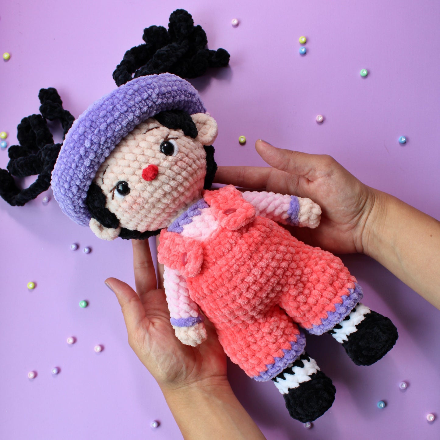 NEW Loonette The Clown 12.5" Bulky Weight Crochet Doll Pattern