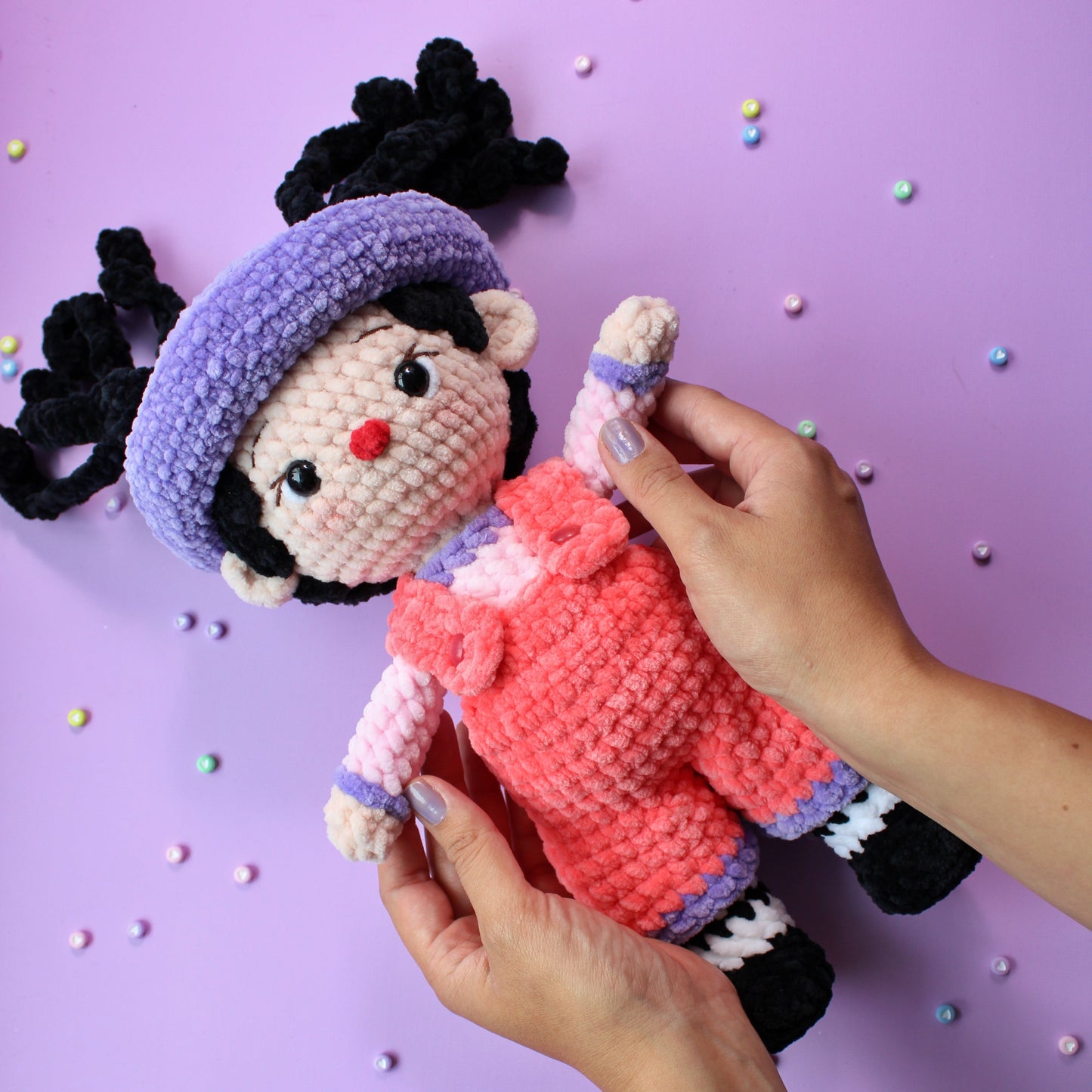NEW Loonette The Clown 12.5" Bulky Weight Crochet Doll Pattern
