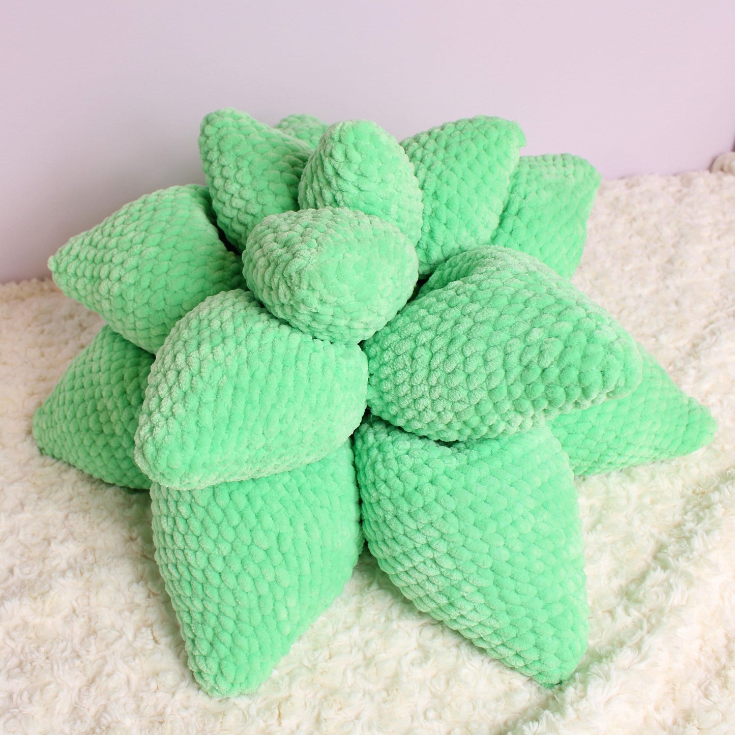 Beginner Crochet, Large Succulent Pillow DIGITAL Amigurumi Decor Pattern, Bedroom Display