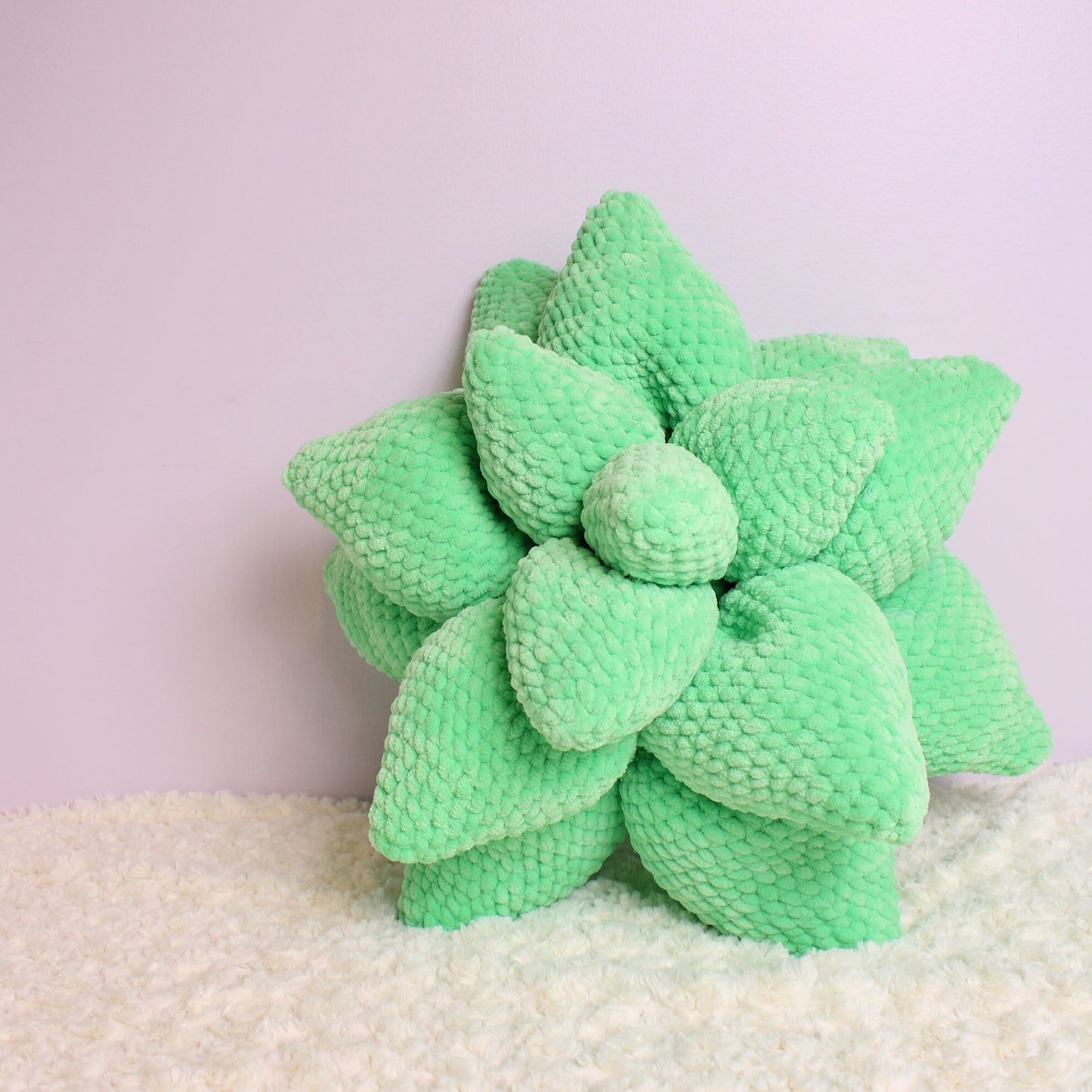 Beginner Crochet, Large Succulent Pillow DIGITAL Amigurumi Decor Pattern, Bedroom Display