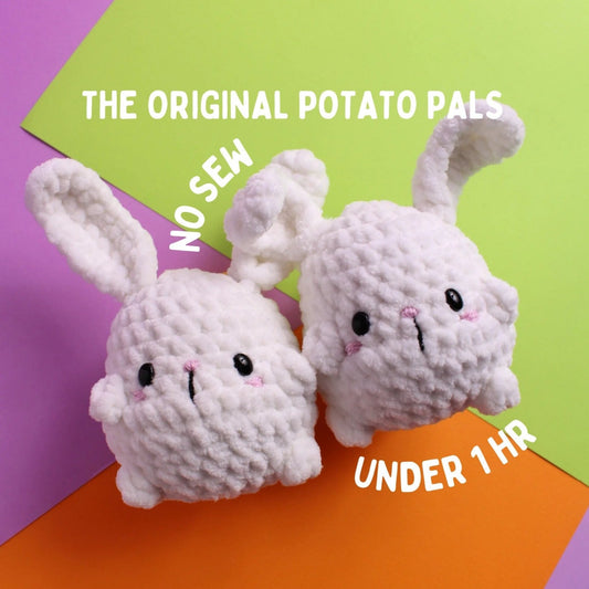 Quick No Sew Amigurumi Crochet PDF Pattern Original Potato Pals Bunny Rabbit